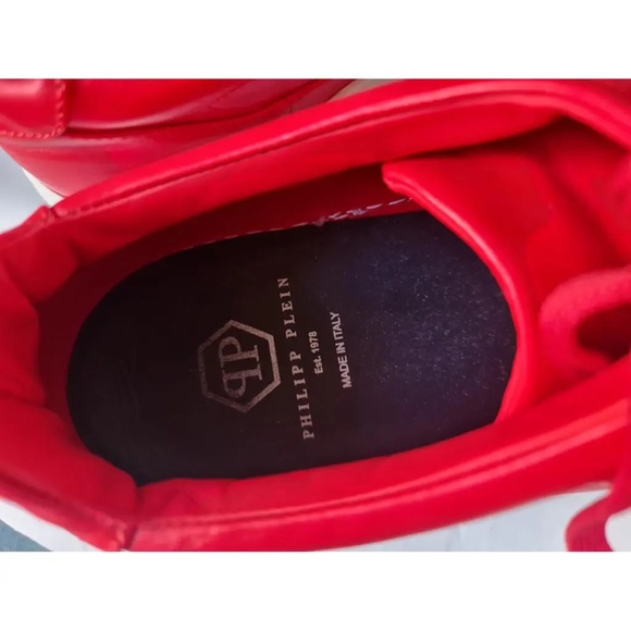 Philipp Plein “The Plein Original” Red Leather Sneakers – 9.5 - Picture 4 of 7